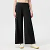 Calça de Cintura Média Wide Leg Secagem Rápida Absorvente de Umidade Transfronteiriça Calças para Esportes ao Ar Livre Soltas Emagrecedoras Yoga Cordão Calças Longas