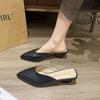 Mules Fechadas Trançadas para Mulheres, Novas Mules Fechadas de Salto Alto Primavera/Verão 2026, Meia-Chinelos Elegantes para Senhoras