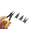 Alicates circlip multifuncionales juego cuatro en uno tarjeta interna tarjeta externa 90 grados 45 grados doble propósito circlip para agujeros herramienta plana