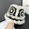 Sombrero Despertar del León de Piel de Conejo, Sombrero de Pescador, Sombrero de Copa Tejido a Mano, Cálido y Lindo para Otoño e Invierno, Sombrero de Cabeza de Tigre que Muestra la Cara