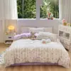 2026 Novo Estilo Conjunto de Cama de Quatro Peças 100% Algodão Estampa de Desenho Animado Amigo da Pele Respirável Resistente ao Desbotamento Roupa de Cama Infantil para Meninos e Meninas
