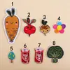 Parches Bordados al por Mayor Transfronterizos, Insignias Bordadas por Computadora, Parches Decorativos Novedosos de Zanahoria, Coliflor y Refresco para Ropa