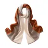 Bufanda de Punto de Cachemira con Bloques de Color Estilo Coreano Otoño/Invierno Tamaño Grande para Mujer Cálida Protección contra el Frío Moda Simple Versátil