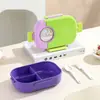 Juego de Lonchera Modelo Pp/Acero Inoxidable 304, Sencillo y Elegante, con Compartimentos de Cierre a Presión para Estudiantes, Incluye Lonchera y Vaso de Agua