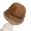 Duas Maneiras de Usar~ Boné de Baseball de Camurça Acolchoado com Pelúcia Chapéu Equestre Ajustável Retrô de Inverno Boné de Baseball