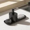 Caja de jabón para encimera de cocina, escurridor de trapos de acero inoxidable, dispensador de jabón, escurridor de detergente de prensa manual, venta al por mayor del fabricante