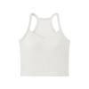 Top de tirantes halter Shenjiang para mujer, Primavera y Otoño, con almohadillas en el pecho, copas fijas, diseño de espalda bonito, espalda cruzada, cuello en V, estilo corto