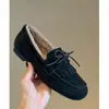 Mocasines Retro sin Cordones para Mujer 2026 Invierno Nuevos Versátiles Punta Redonda Lazo Flecos Planos Mocasines para Mujer