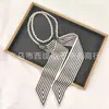 Colar Cachecol de Seda Pérola Primavera Verão Cachecol Elegante High-End Preguiçoso Nicho Corrente Clavícula Decoração Bolsa Feminina Fita
