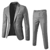 Terno Masculino de Duas Peças Profissional Formal Estilo Coreano Slim-Fit Terno para Padrinhos Casamento