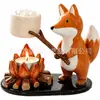 Campamento de Animales de Hoguera para Velas de Té Transfronterizo Soporte para Velas de Té de Animales de Hoguera de Resina Portavelas de Animales de Hoguera de Resina