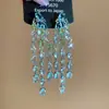 Pendientes de Borla con Flor de Zircón de Aguja de Plata Transfronterizos, Pendientes de Moda y Elegantes, Pendientes de Lujo Ligero y de Gama Alta, Diseño de Nicho