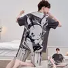 Pijama Masculino, Algodão Puro, Verão Manga Curta, Estilo Cartoon, para Estudantes, Crianças Maiores, Adolescentes, Tamanho Grande Masculino, Conjunto de Roupa para Casa de Verão