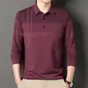 Nuevas Camisas Polo para Hombre de Primavera y Otoño 2025 Camisetas de Manga Larga de Negocios para Hombre Nuevos Tops Casuales con Cuello para Hombre