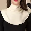 [Procesamiento Personalizado] Cuello Falso de Seda Cepillada de Cuello Alto para Mujer, Calentador de Cuello tipo Suéter, Capa Interior Versátil, Cuello a Prueba de Frío, Fabricante de Mujer