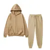 Conjunto de Moletom com Zíper e Capuz para Homens, Cardigan Solto, Calça de Moletom, Cor Sólida, Conjunto Completo, Roupa Esportiva, Atacado