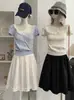 Falda Midi Pomposa de Dobladillo Fruncido Estilo Suave Omalai 2026 Verano Nueva Adelgazante Línea A Foto Real 7175