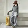 Conjunto de Suéteres de Primavera e Outono para Meninas 2026 Novo Doce Estilo Coreano Conjunto de Cardigã de Tricô Suéter para Meninas Mais Velhas