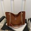 Bolsa Casual de Grande Capacidade para Mulheres 2026 Nova Versátil Couro Fosco Bolsa de Ombro para o Dia a Dia Bolsa Tote Simples