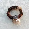 Nuevo anillo para el pelo pequeño de pedrería y perlas, anillo de terciopelo elegante para mujer, cuerda para el pelo de alta elasticidad, goma elástica para el pelo, todo a juego