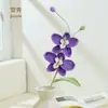 Orquídea Phalaenopsis tejida a crochet terminada con capullos, ramo de hilo, flores artificiales hechas a mano, decoración del hogar, regalo de arreglo floral