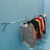 Secador de Ropa Plegable de Pared, Barra de Ropa Montada en Pared, Soporte Simple de Acero Inoxidable para Interiores, Perchero