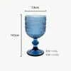 Copa de Vino de Vidrio de Color en Relieve, Vaso para Jugos, Copa de Vino, Copa de Cáliz, Copa de Vino Engrosada, Copa de Champaña, Lujo Ligero Retro