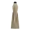 Ins Ropa de Mujer al por Mayor Estilo Europeo Transfronterizo Otoño 2026 Nuevo Vestido Halter Patchwork con Lazo 8058581