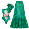 Traje de baño de una pieza con estampado de mariposas y volantes en el hombro oblicuo, nuevo en Amazon, exportación transfronteriza, europeo y americano, para mujer, en stock 25141