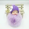 Llavero de Muñeca Durmiente Linda de Imitación de Piel de Conejo Rex Hecha por el Fabricante Colgante de Bola de Pelo para Bolso de Bebé Niña Durmiente Linda Regalo