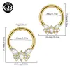 Anel de Segmento Dividido em Titânio G23 Borboleta Flor Coração Forma Gota Marquise Zircônia Brincos Piercing Lóbulo Orelha Joia