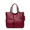 Bolso de mano transfronterizo de piel sintética, elegante y con estilo, piel suave, diseño retro y minimalista, bolso de hombro, bolsa de mano para el trabajo, gran capacidad