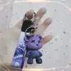 Llavero Acrílico Oso Camaleón Colgante para Llaves Personalidad Creativa Pareja Cadena de Coche Círculo Celebridad de Internet Adornos para Colgar en Mochila Escolar