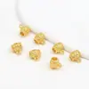Banho de Ouro Real 18K Acessórios DIY Furo Grande Três Vias Contas para Pulseira Colar Pingente Contas de Conexão Acessórios para Joias C01