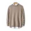 Suéter de Punto Seamless Bai Cai Rong Otoño/Invierno 100% Lana Pura para Hombre, Cuello Medio Alto, Base para Ropa Casual de Negocios