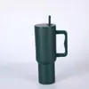Taza térmica de acero inoxidable 304 de gran capacidad con asa cómoda, taza Ice King con pajilla, adecuada para uso en vehículo, capacidad de 40 oz.