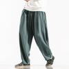 Calça Casual Estilo Chinês Masculina Calça de Monge Algodão e Linho para Monge Verão Fina Estilo Zen Ninting Solta Linho Exercício Matinal Calça Longa