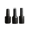 Fábrica fuente negro oscuro elegante negro esmalte de uñas pegamento enlatado botella de plástico botella vacía embalaje 10ml15ml12ml botella con pincel