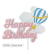 Decoração de bolo balão de ar quente plug-in crianças bebê aniversário acessórios de panificação avião arco-íris nuvem cartão cartão decoração
