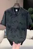 Nova coleção de verão e outono: Camiseta casual versátil com bordado floral de manga curta, moda masculina 2026, tendência de meia-manga estilo chinês