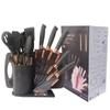 Utensilios de Cocina de Silicona Juego Combinado de Cuchillos de 19 Piezas Sartén Antiadherente Espátula de Silicona Utensilios de Cocina de Silicona de Grado Alimenticio Juego de Cuchillos