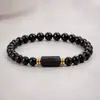 Pulseira de Obsidiana Amazon 6MM Turmalina Negra Natural com Contas Unissex Moda Simples Pulseira de Casal Atacado