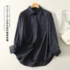 Foto Real de Camisa de Manga Longa de Primavera para Mulheres, Nova Casual de Caimento Solto, Emagrecimento e Fluida, Top com Toque de Luxo