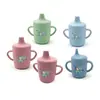 Taza de Silicona con Popote Anti-Caídas para Bebé, Nuevo Modelo Transfronterizo, Taza de Aprendizaje para Bebé, Vaso de Agua Infantil, Taza para Complemento Alimenticio de Bebé, Personalizado