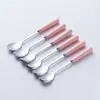 Tazas de Almacenamiento de Tenedores de Fruta de Cerámica de Lujo Ligero Alto Valor de Color Juego de Cubiertos de Acero Inoxidable Tenedor de Fruta Tenedor de Mesa para el Hogar