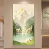 De volta com pintura de paisagem fundo de sofá pintura de entrada da sala de estar voltada para a parede quadro pendurado vento creme varanda pintura decorativa