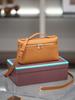 2025 Bolsa Pequeña Estilo Verano Bolsa Lonchera de Gama Alta Nicho Cuero Genuino Bolso para Mujer Hombro Único Cruzado Versátil Amarillo Pollito