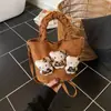 Bolsa Saco Estampa de Leopardo 2026 para Meninas Pequenas, Bolsa de Mão Fofa com Boneca para Passeios, Bolsa Transversal de Ombro Versátil para Bebês