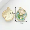 Accesorios para Joyería DIY Estilo Chanel Pequeños Transfronterizos, Joyería DIY Hecha a Mano con Flor Ovalada, Accesorios para Joyería DIY de Aleación Esmaltada