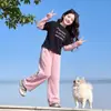 Conjunto de Outono para Meninas 2026 Nova Tendência Popular Este Ano Top Super Estiloso e Calça Jogger de Perna Larga para Meninas do Ensino Fundamental